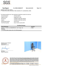  Office chair manufacturer - MS8007 US BIFMA test report